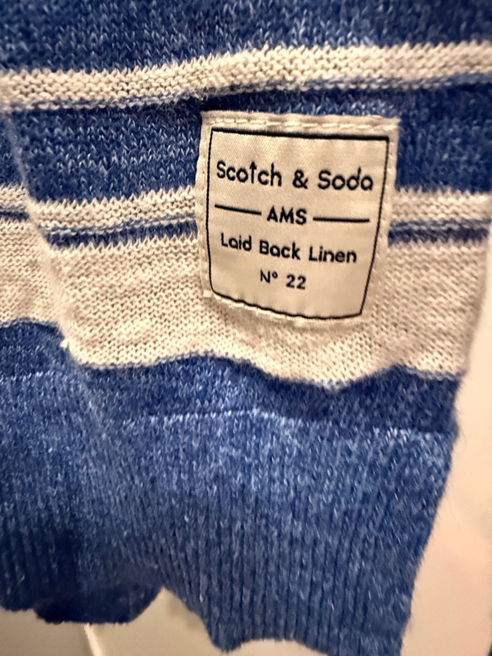 Scotch & Soda Blue and White Striped Crewneck Sweater - Picture 2 of 3